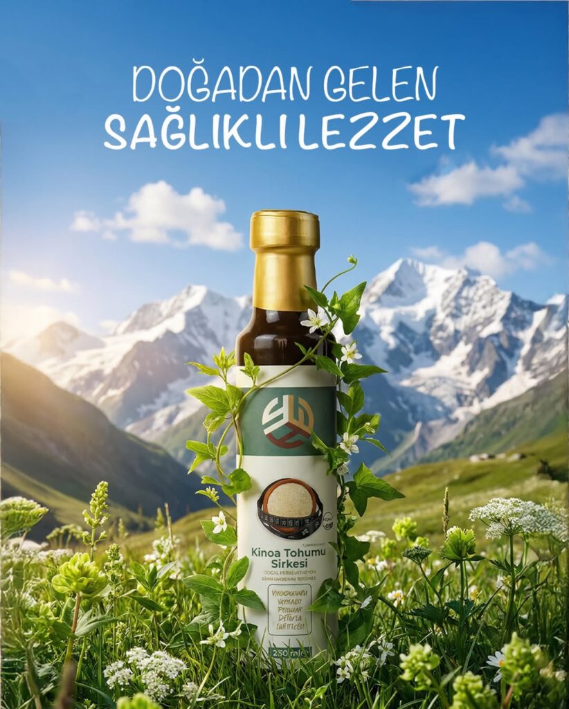 Doğadan gelen saflık, her damlada hissedilen lezzet 🌿Kinoa tohumu sirkesi; doğal fermantasyonla